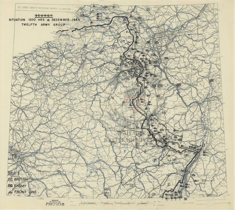 Battle Archives Map Ardennes Counteroffensive (Battle of the Bulge)