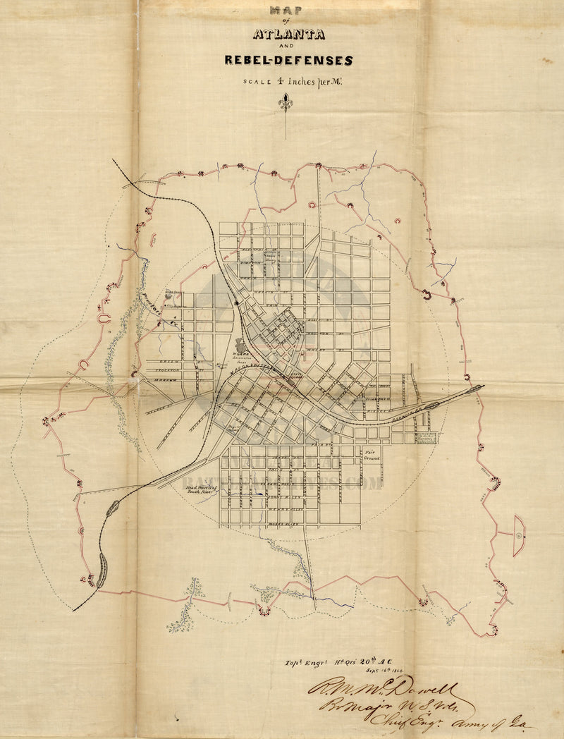 Battle Archives Map Atlanta, Georgia #1