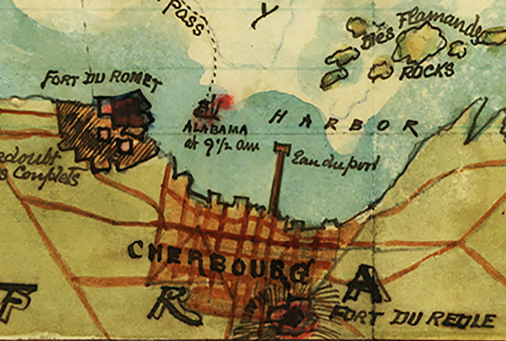 Battle Archives Map Cherbourg, France