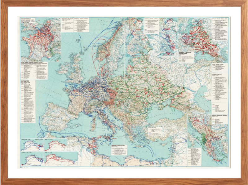 European Theater of Operations Map from 1939-1945