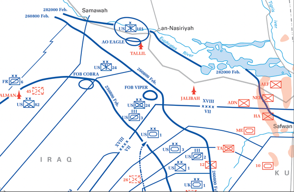 Battle Archives Map Gulf War 1991 Land Operations Battle Map