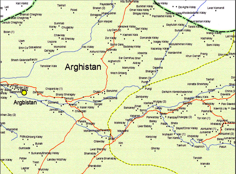 Battle Archives Map Kandahar Province, Afghanistan