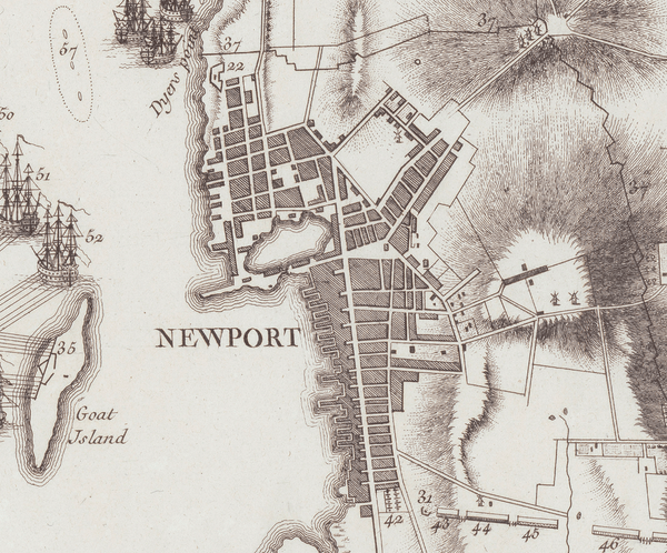 Battle Archives Map Newport, Rhode Island 1782 French Map