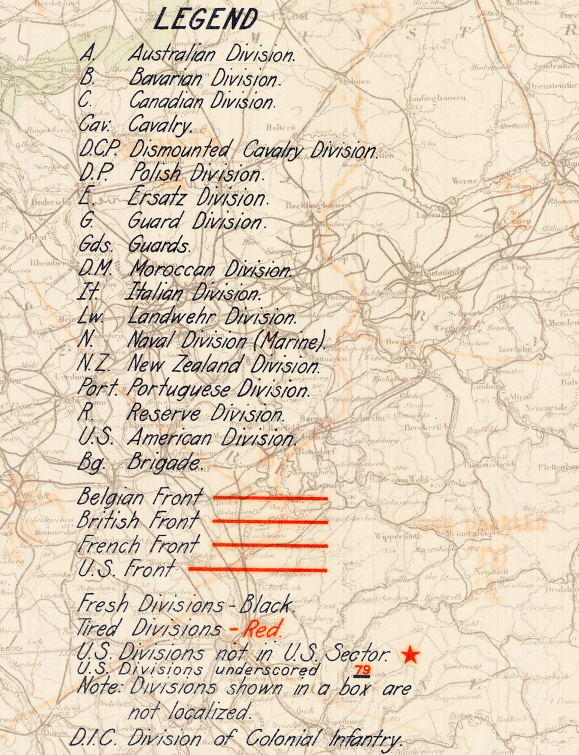 Battle Archives Map Order of Battle at Armistice #1