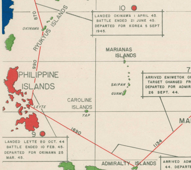 Battle Archives Map Pacific Campaign of the 7th Infantry Division