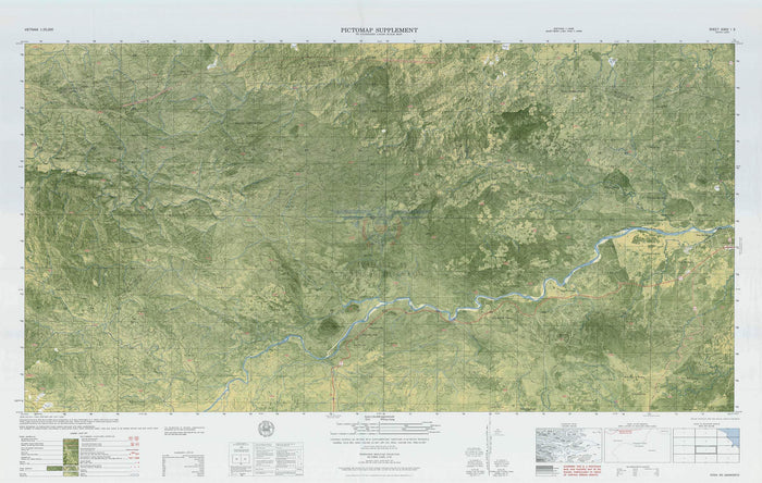 Battle Archives Map 28.8x18.3 Print Cam Lo (West), Vietnam Topographical Pictomap