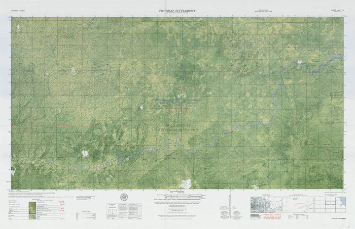 Battle Archives Map 28x18.2 Print Con Thien, Vietnam Topographical Pictomap
