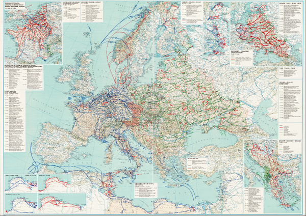 Battle Archives Map 28x20 European Theater of Operations 1939-1945