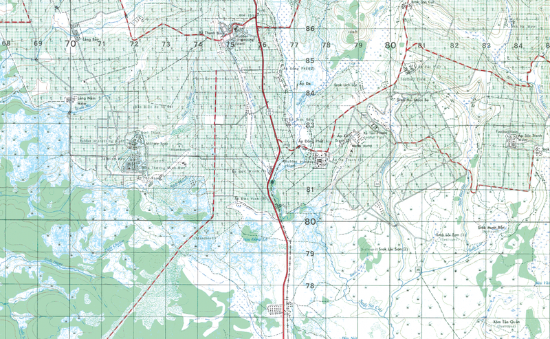 An Loc 1:50,000 Topographical Map