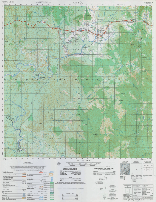 An Tuc 1:50,000 Topographical Map