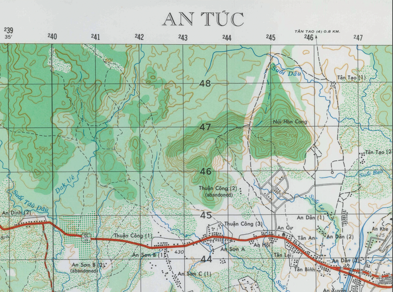 An Tuc 1:50,000 Topographical Map