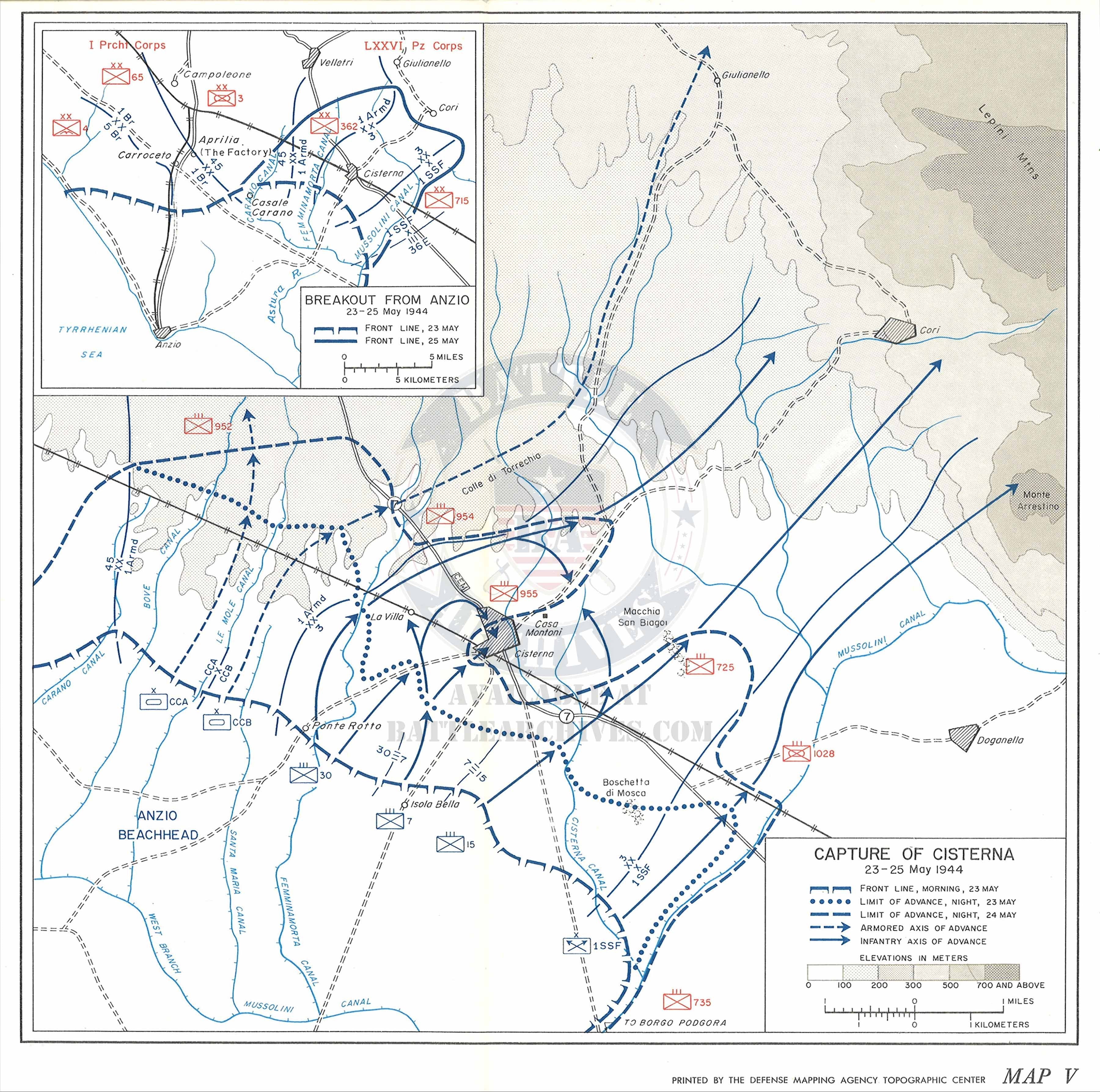 Battle Archives Map Anzio Breakout Battle Map