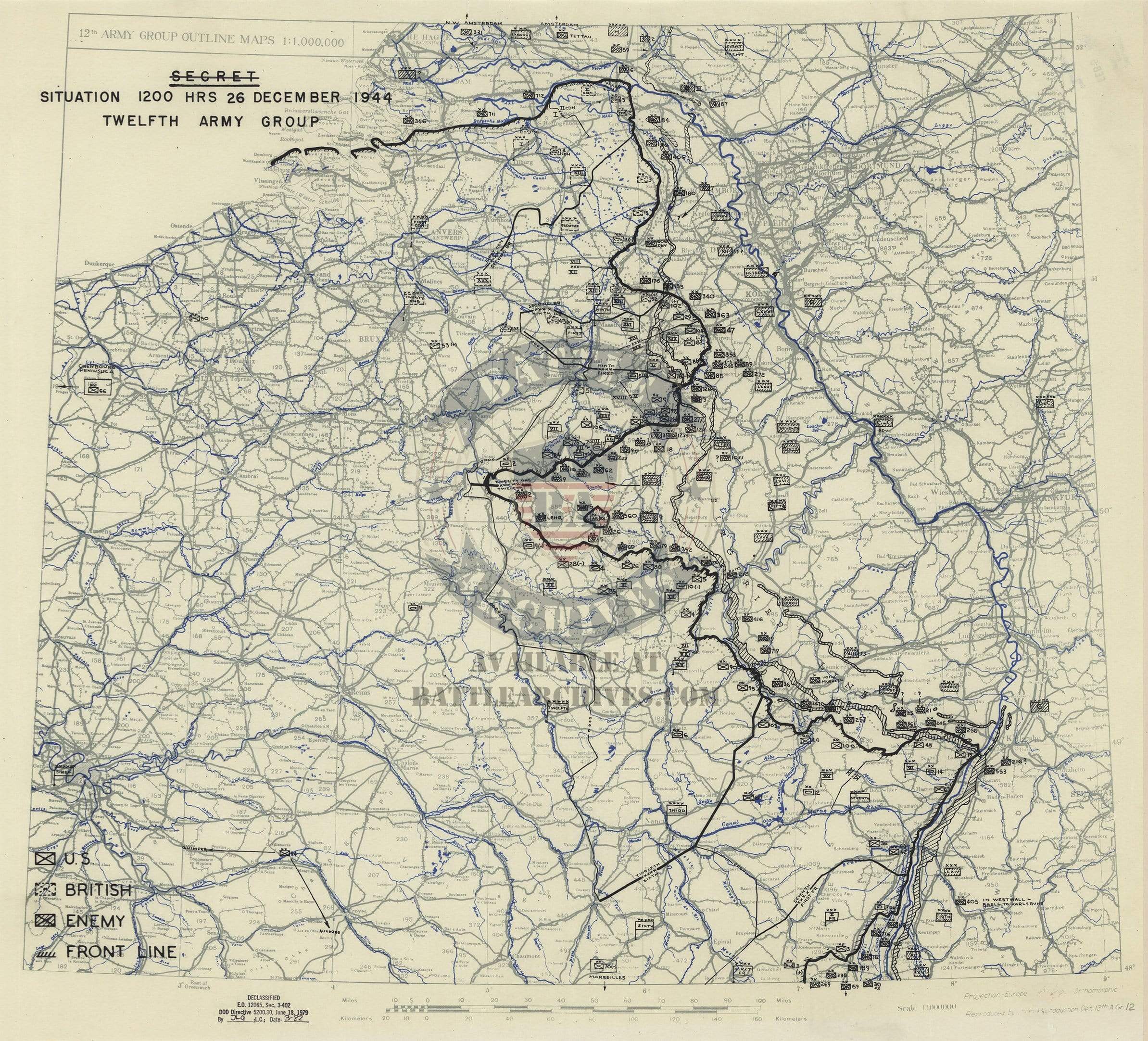 Battle Archives Map Ardennes Counteroffensive (Battle of the Bulge)