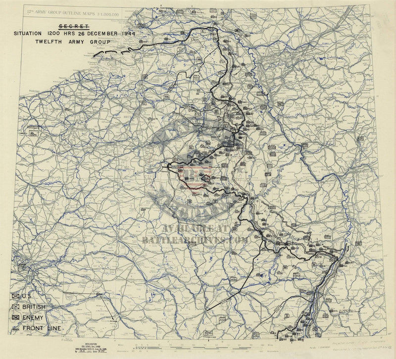 Battle Archives Map Ardennes Counteroffensive (Battle of the Bulge)