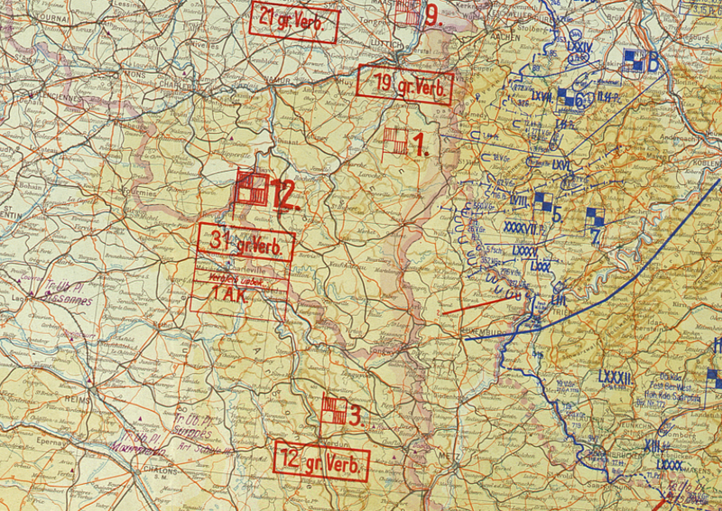 Ardennes Counteroffensive (Battle of the Bulge) German Front Lines Battle Map
