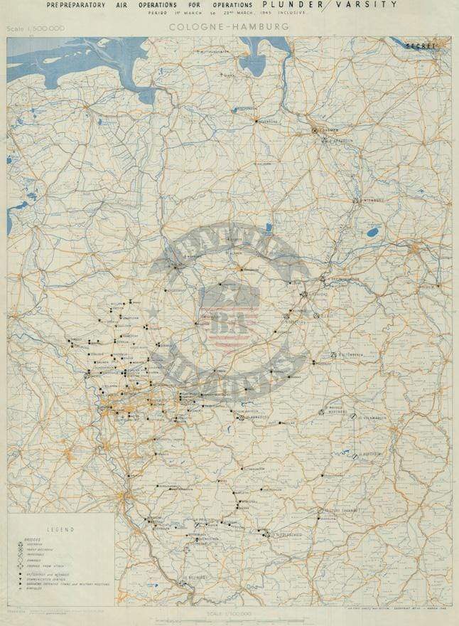 Battle Archives Map Army Air Corps #1-March 1945 Attacks