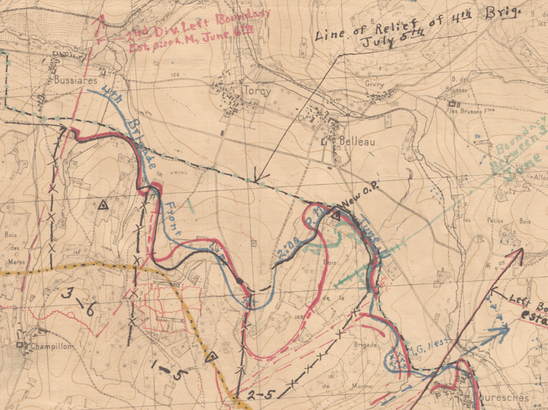 Battle Archives Map Belleau Wood Front Line Progression Battle Map