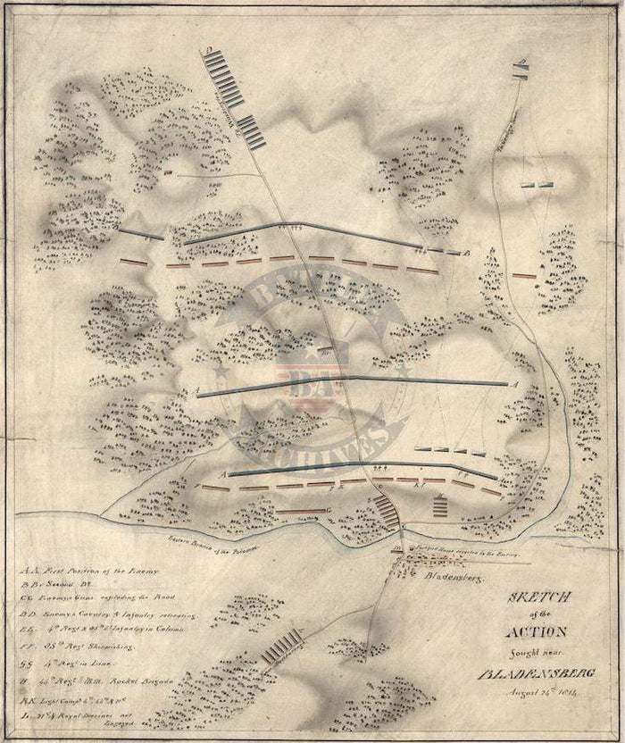 Battle Archives Map Bladensburg, Maryland