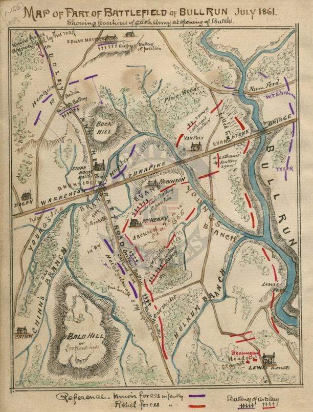 Battle Archives Map Bull Run (Manassas) I #2