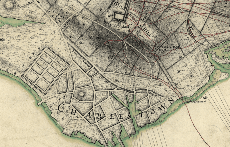 Battle Archives Map Bunker Hill, Massachusetts 1775 British Battle Map
