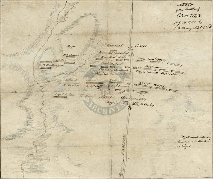 Battle Archives Map Camden, South Carolina