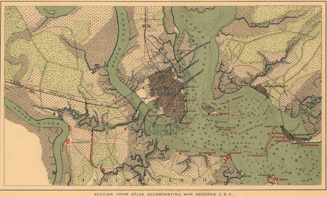 Battle Archives Map Charleston, South Carolina #2