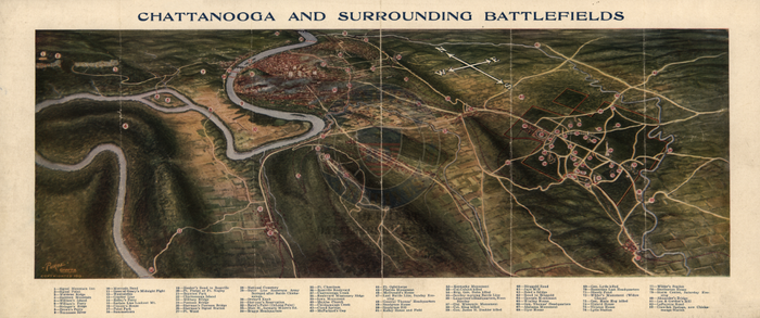 Battle Archives Map Chattanooga, Tennessee #2 (Campaign)