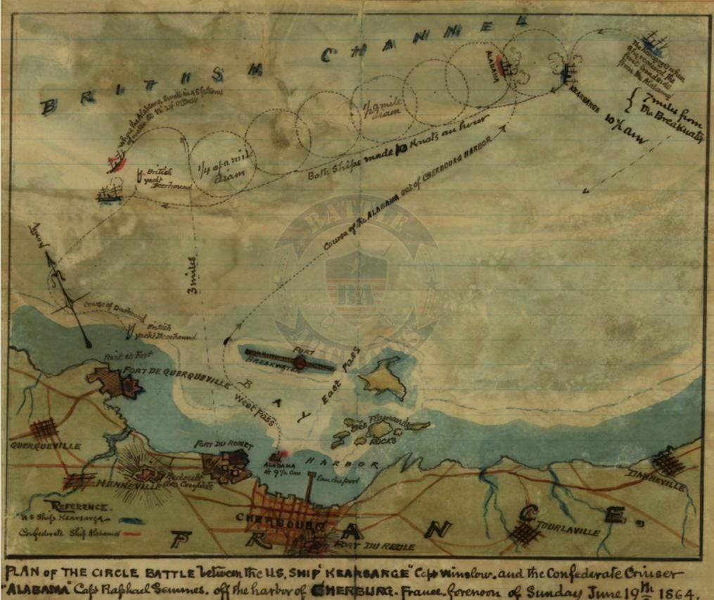 Battle Archives Map Cherbourg, France