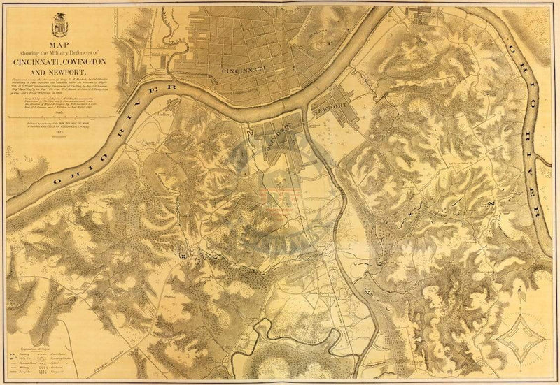 Battle Archives Map Defenses of Cincinnati, Ohio