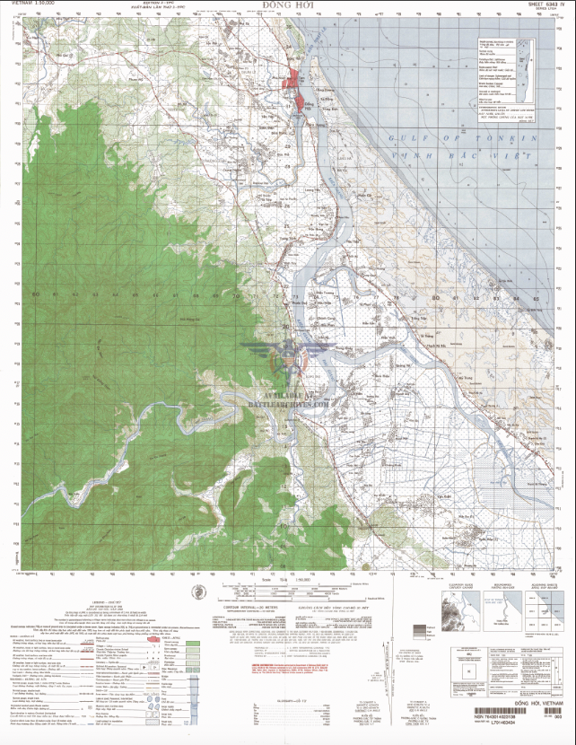 Dong Hoi, Vietnam Topographical Map