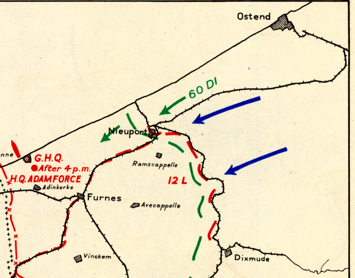 Dunkirk 28 May 1940 Battle Map