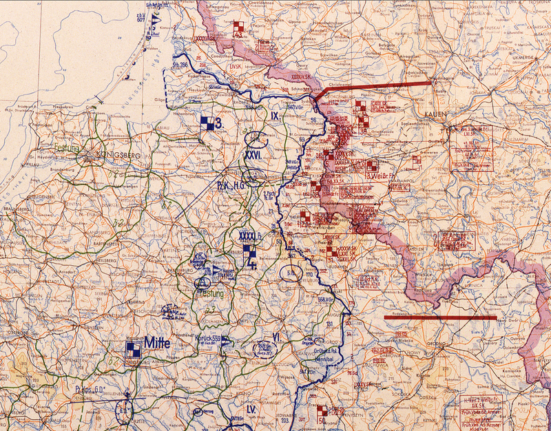 Eastern Front 1945 with Courland Pocket German Battle Map