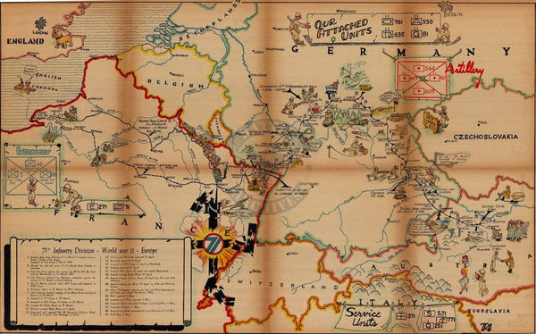 Battle Archives Map European Campaign, 71st Infantry Division