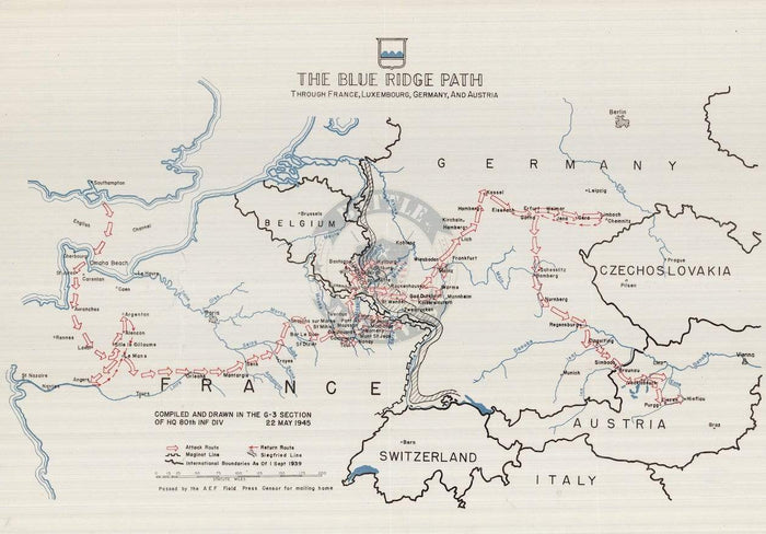 Battle Archives Map European Campaign, 80th Infantry Division