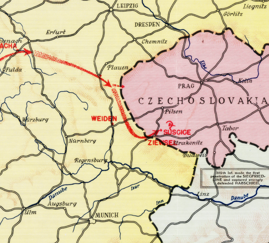 European Campaign Map of the 90th Infantry Division