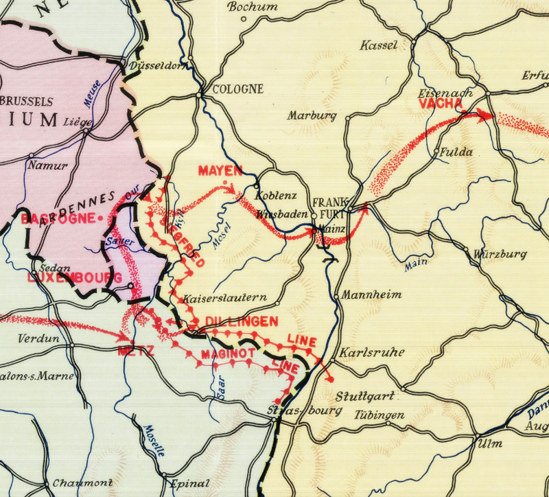 Battle Archives Map European Campaign, 90th Infantry Division