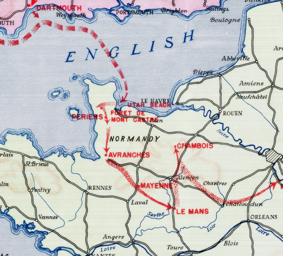 European Campaign Map of the 90th Infantry Division