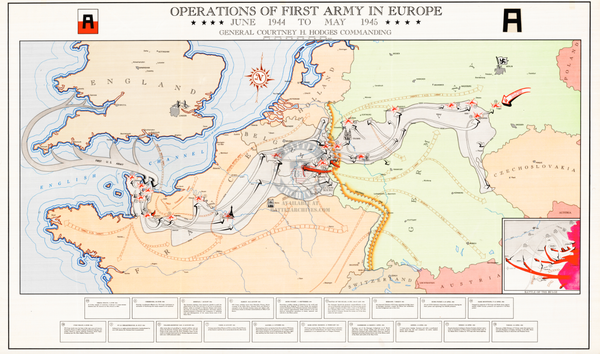 Battle Archives Map European Campaign, First US Army #2