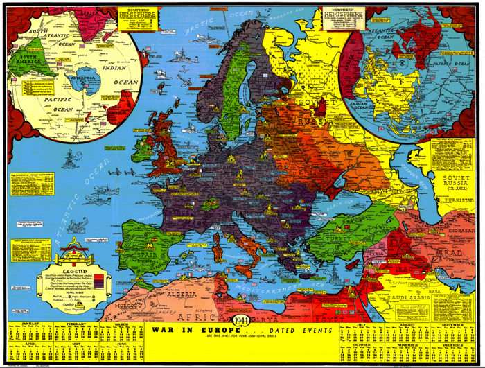 Battle Archives Map European Theater of Operations 1939-1944