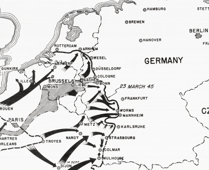 Battle Archives Map European Theater of Operations 1944-1945