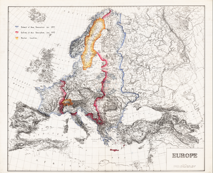 Battle Archives Map European Theater of Operations 1944-1945 #2