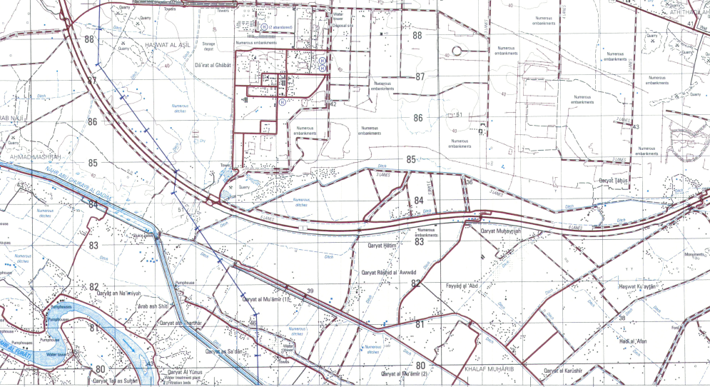 Fallujah, Iraq City Topographical Map