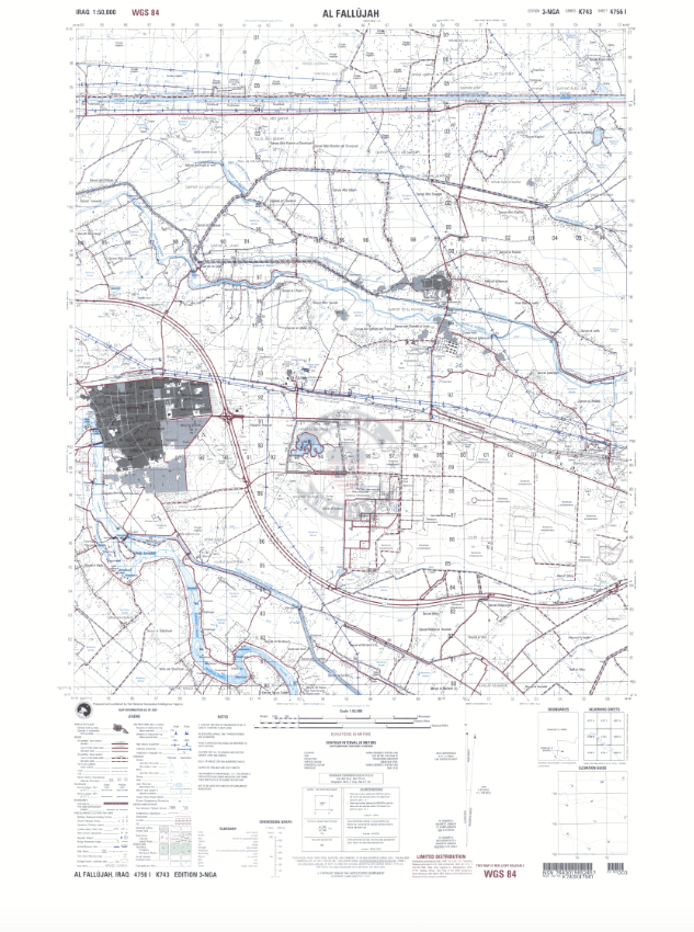 Battle Archives Map Fallujah, Iraq