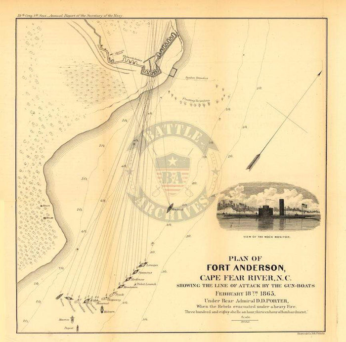 Battle Archives Map Fort Anderson, North Carolina