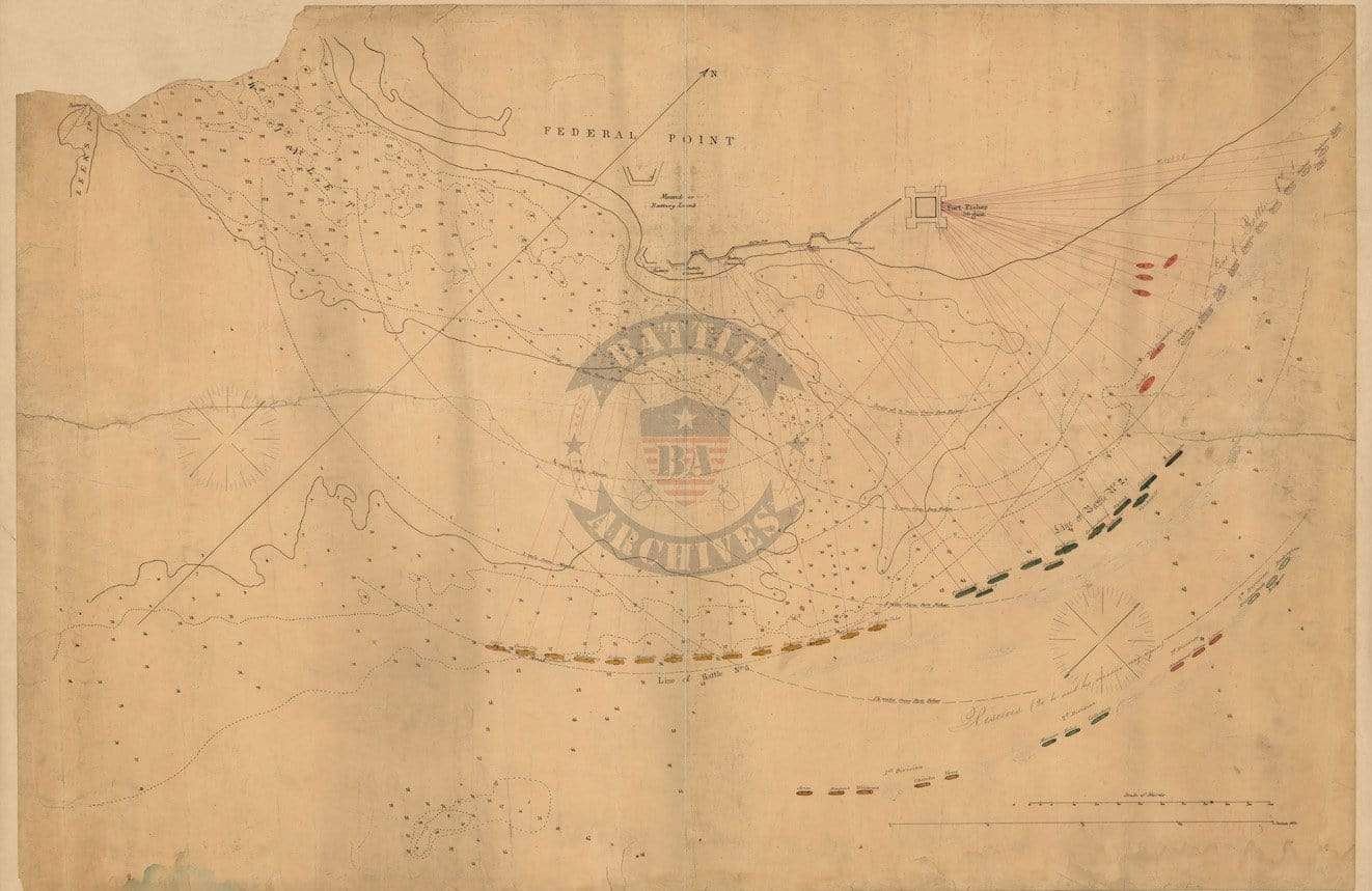 Battle Archives Map Fort Fisher, North Carolina #2