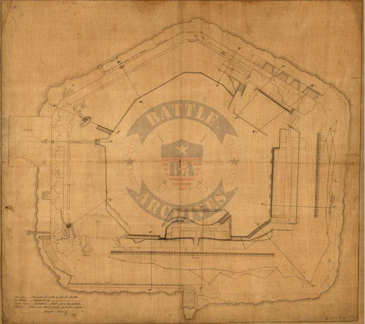 Battle Archives Map Fort Sumter, South Carolina #1