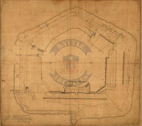 Battle Archives Map Fort Sumter, South Carolina #1