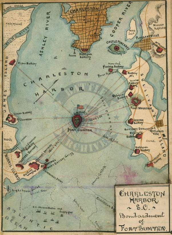 Battle Archives Map Fort Sumter, South Carolina #2