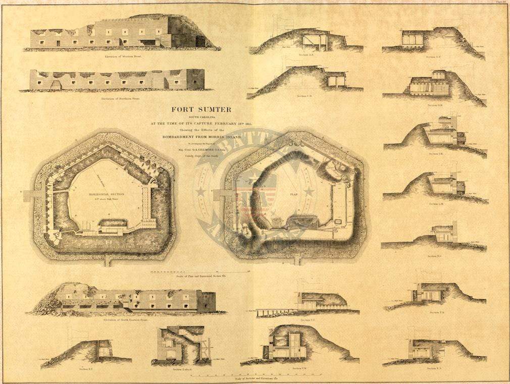 Battle Archives Map Fort Sumter, South Carolina #3