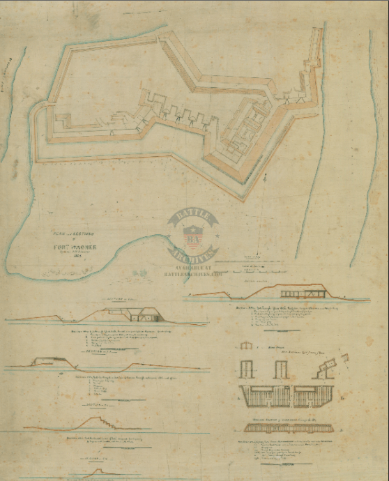 Battle Archives Map Fort Wagner, South Carolina